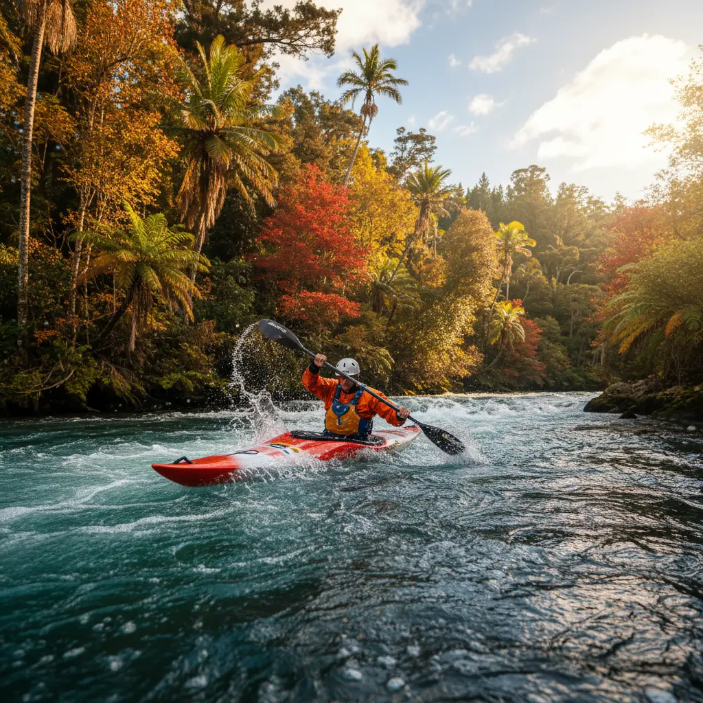 Kayaking on the Tarawera River