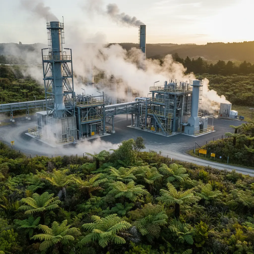 Geothermal energy plant in Kawerau Bay of Plenty