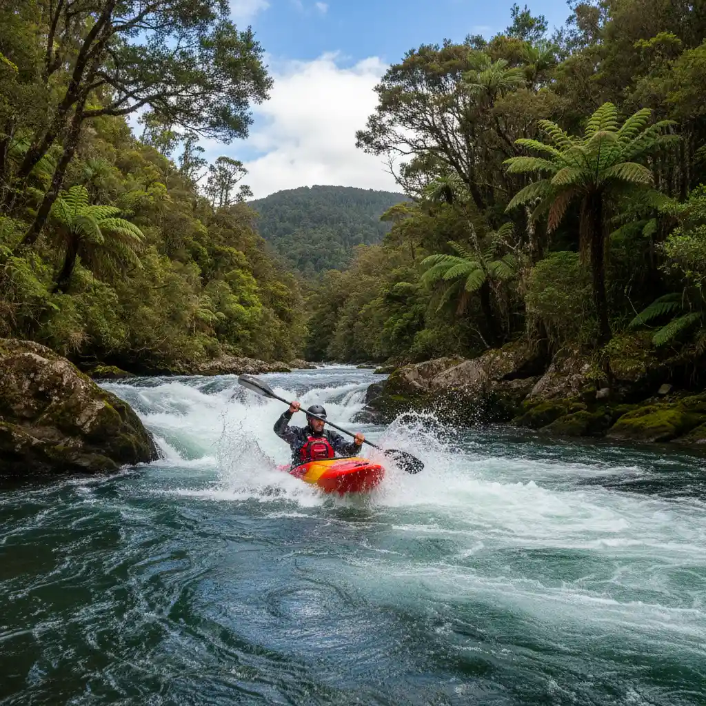 Kayaking on the Tarawera River Kawerau