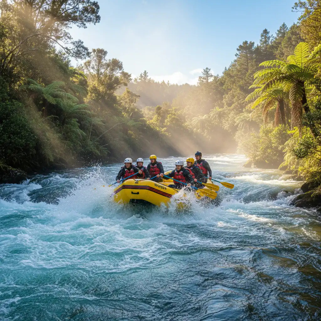 White water rafting on the Tarawera River in Kawerau