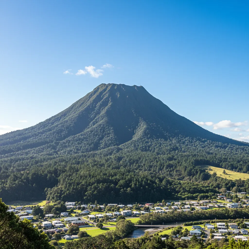 Mount Putauaki scenic view in Kawerau