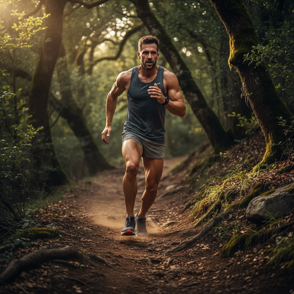 Runner performing hill sprints training