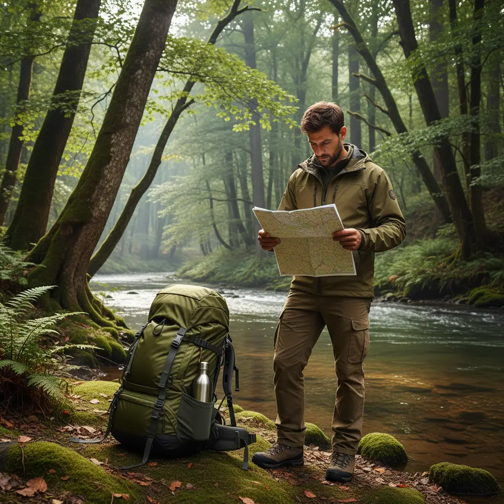 Hiker preparing for the Tarawera Falls walk