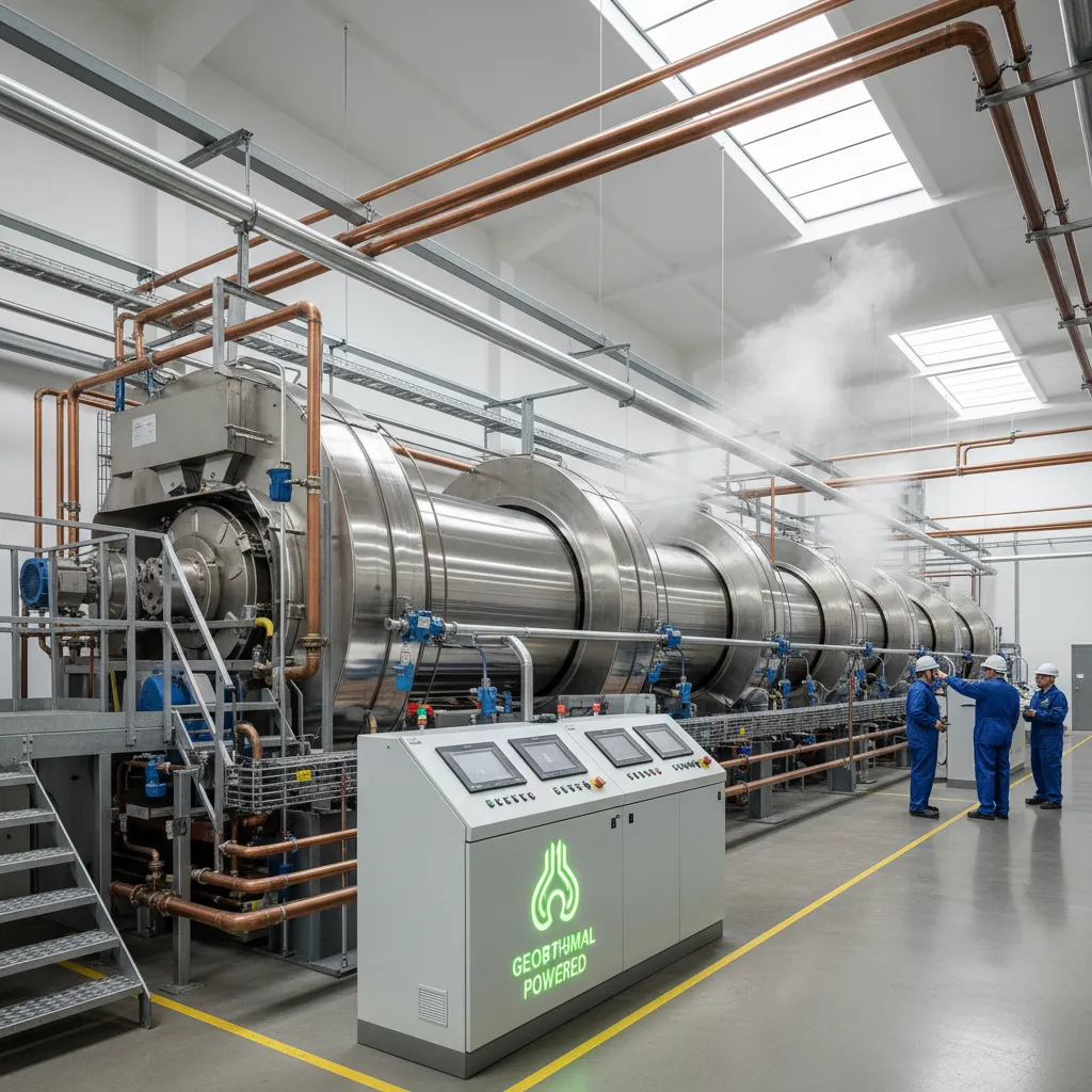 Industrial paper drying machinery powered by geothermal energy Kawerau industry