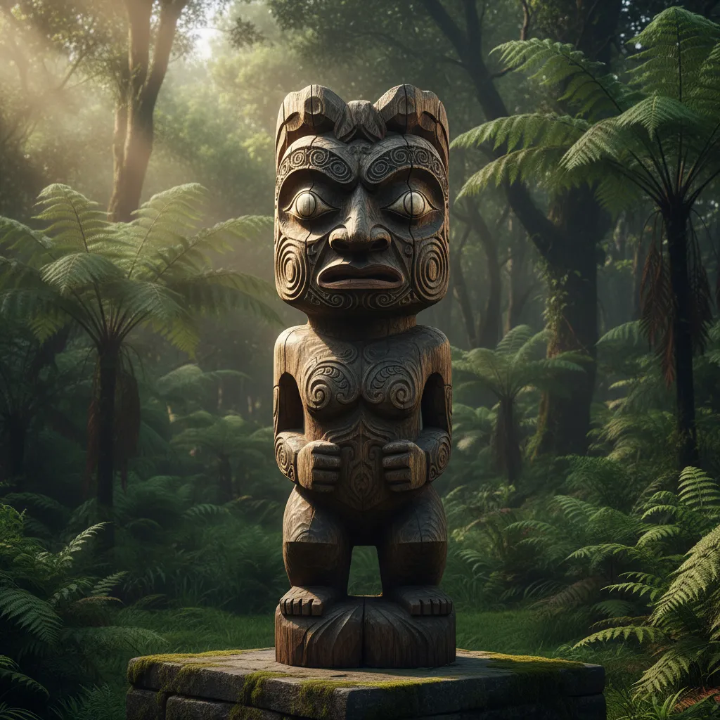 Traditional Māori carving representing Ngāti Tuwharetoa ancestry