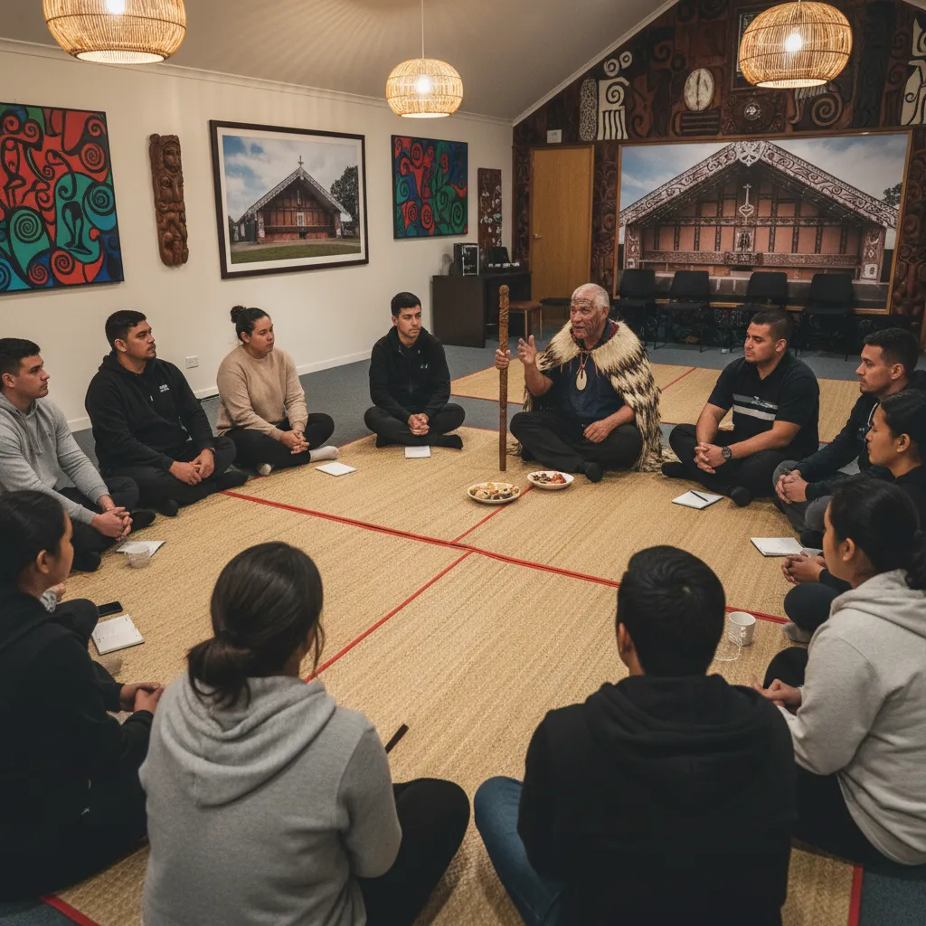 Community gathering for cultural workshops Kawerau introduction