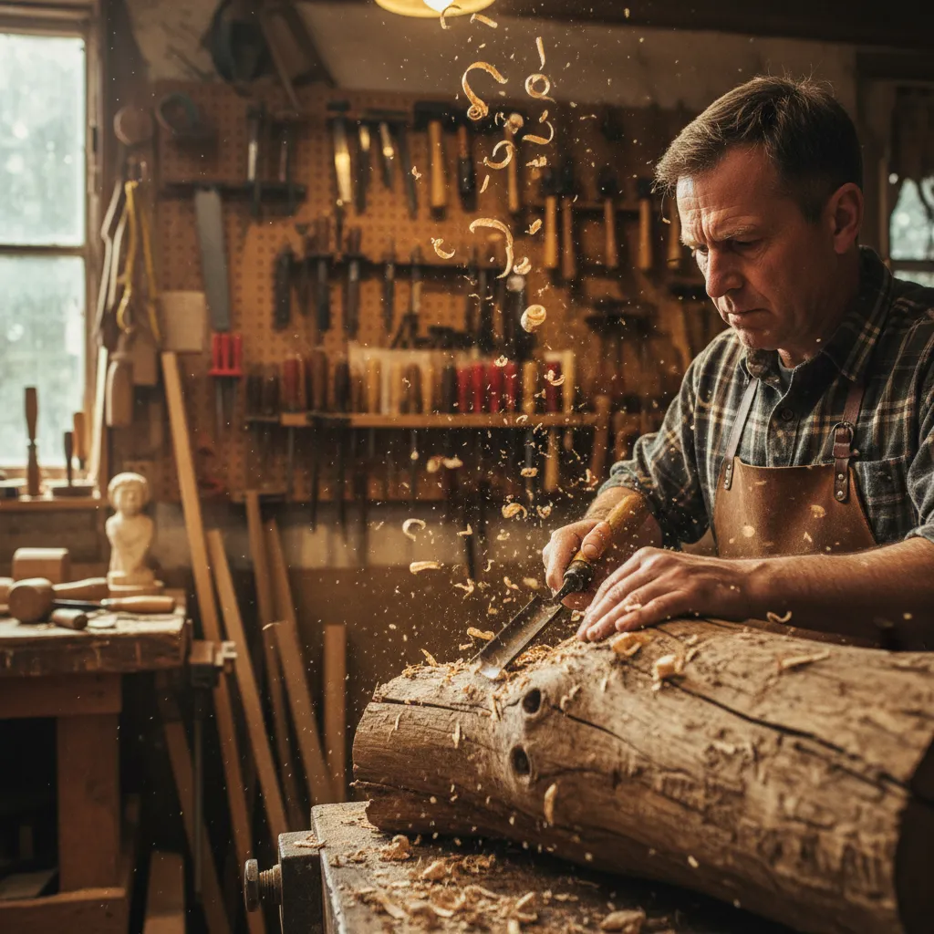 Whakairo wood carving demonstration in Kawerau
