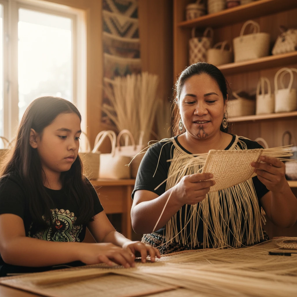 Instructor teaching cultural workshops Kawerau