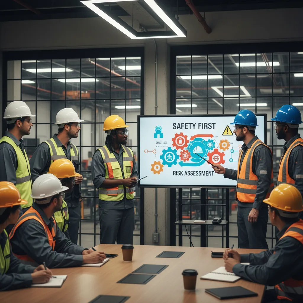 Safety meeting at a forestry company