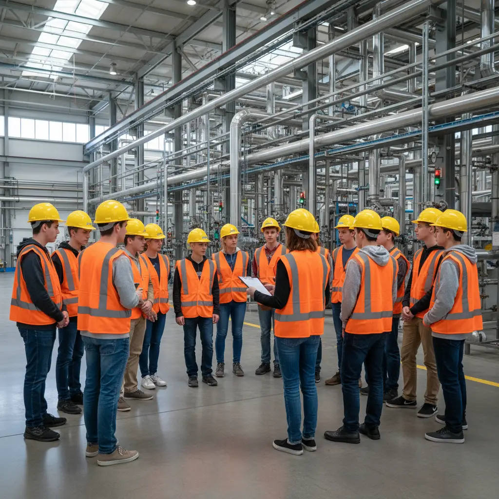 Students on an educational industrial tour in Kawerau