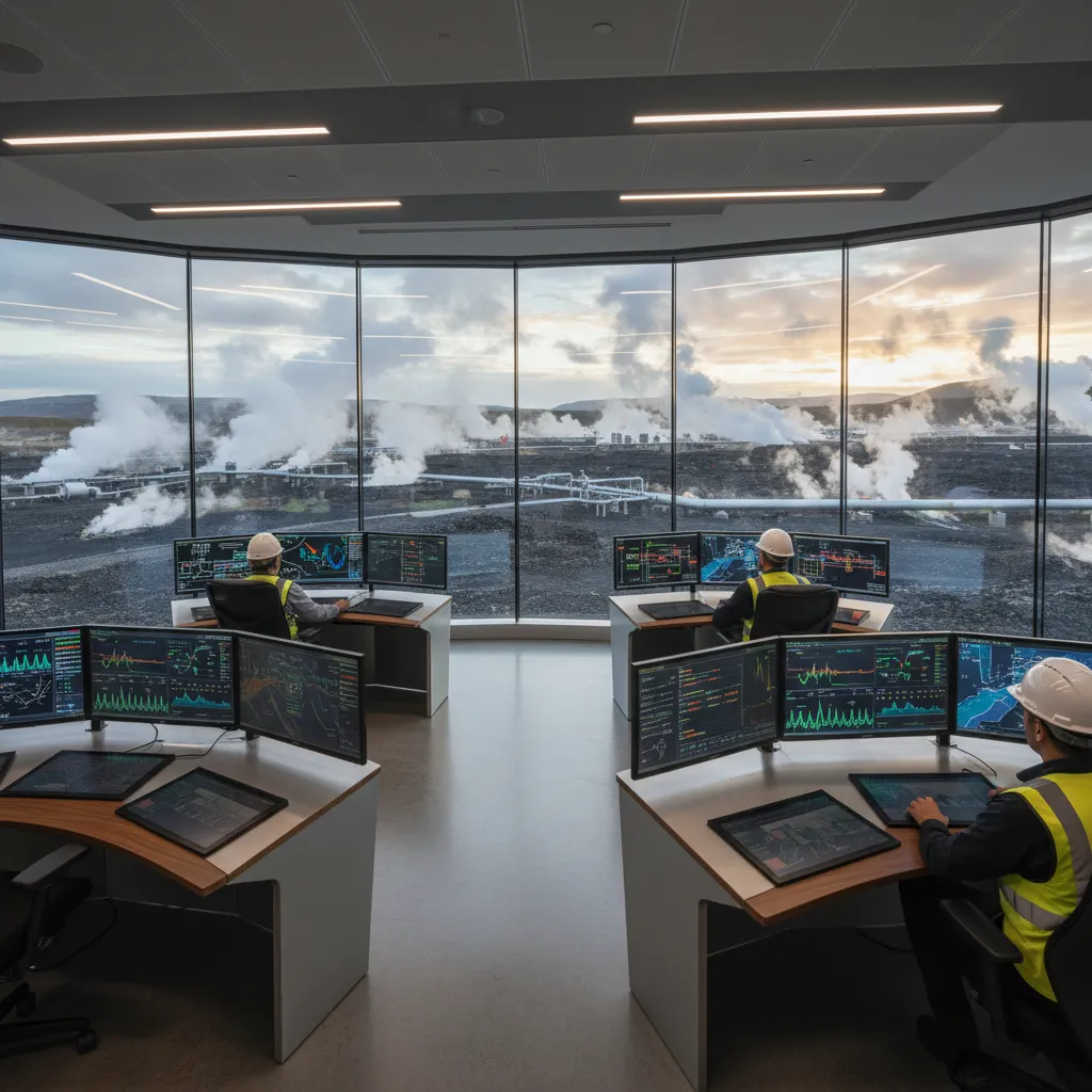 Geothermal control room in Kawerau