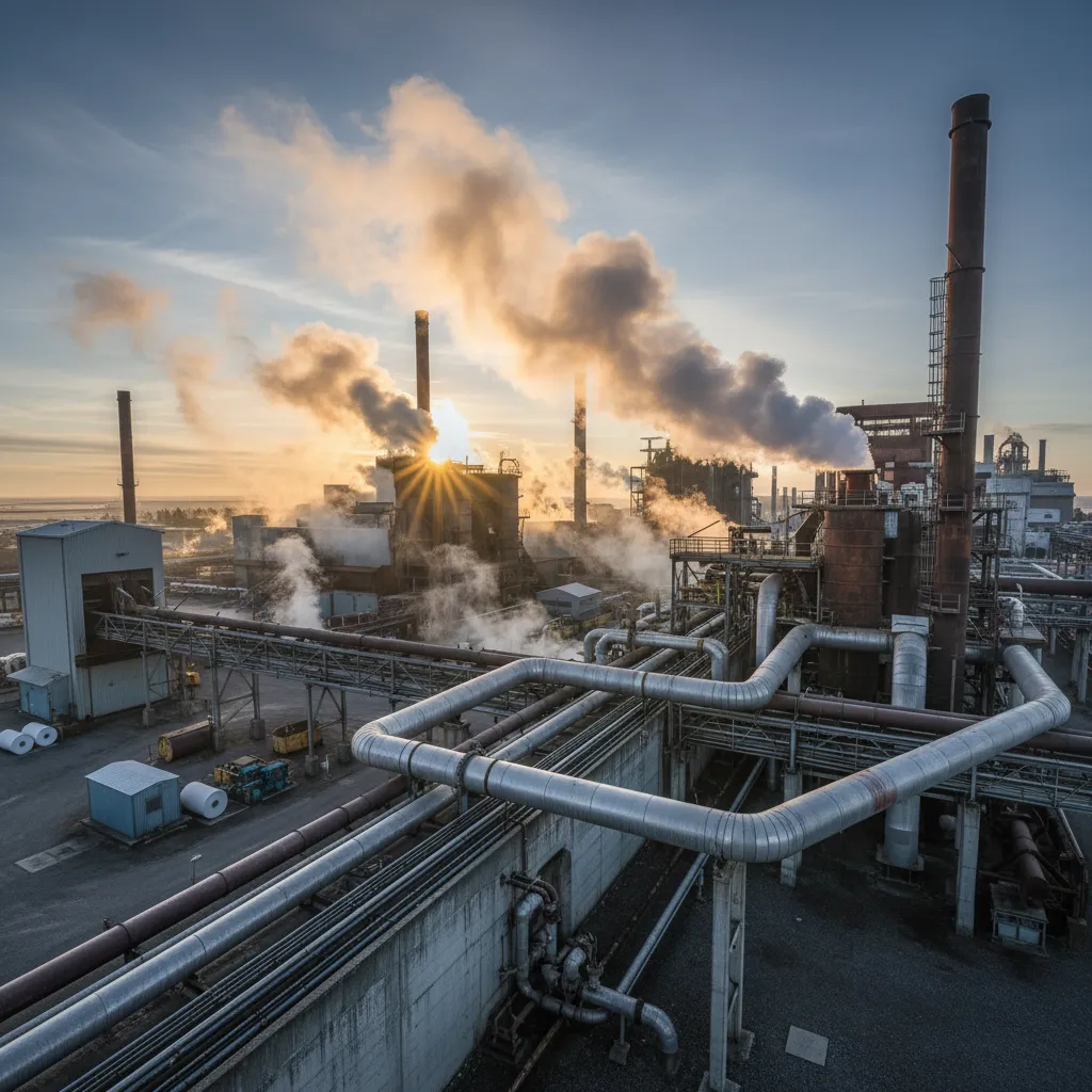 Geothermal steam pipes powering the Kawerau mill