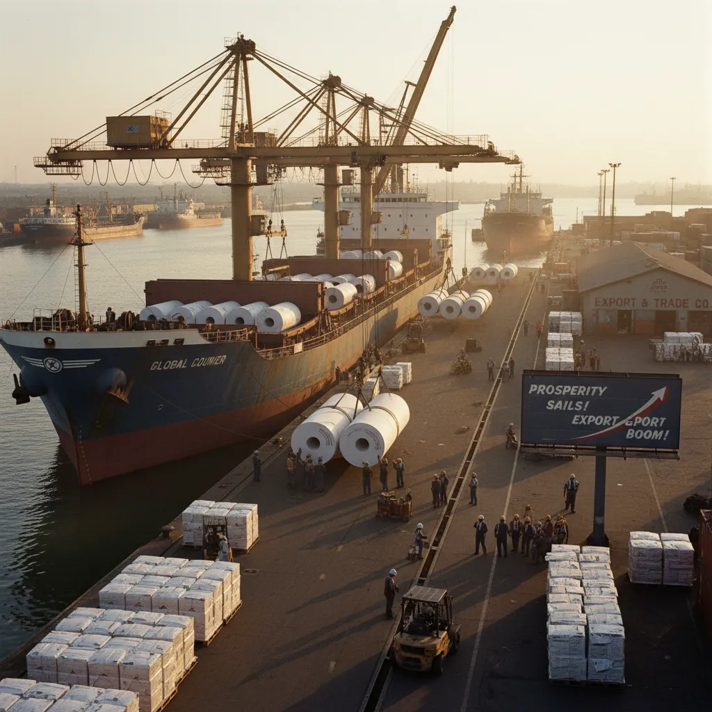 Exporting Kawerau newsprint at the Port of Tauranga