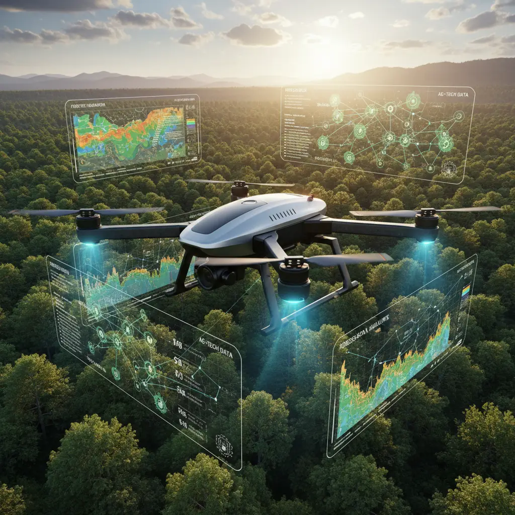 Drone technology used in modern forestry management