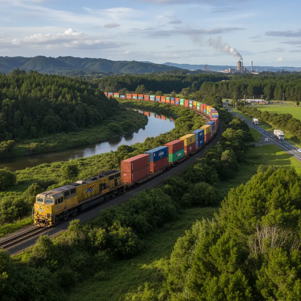 Rail freight logistics connecting Kawerau to Port of Tauranga