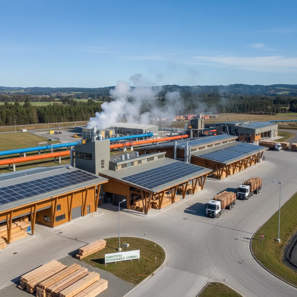 Sustainable forestry processing facility in Kawerau