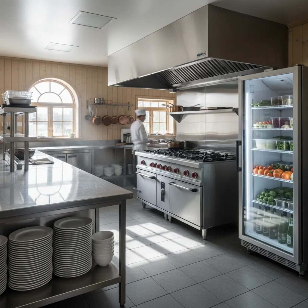 Commercial kitchen facilities at Firmin Lodge for group self-catering