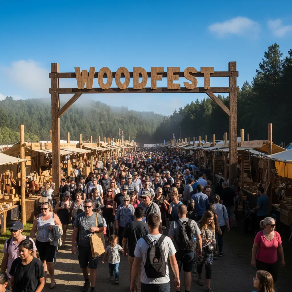 Kawerau Woodfest entrance and crowd atmosphere
