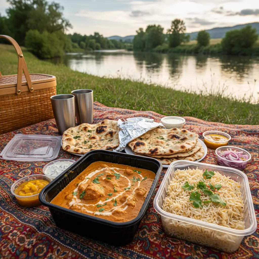 Indian takeaway feast near Tarawera River