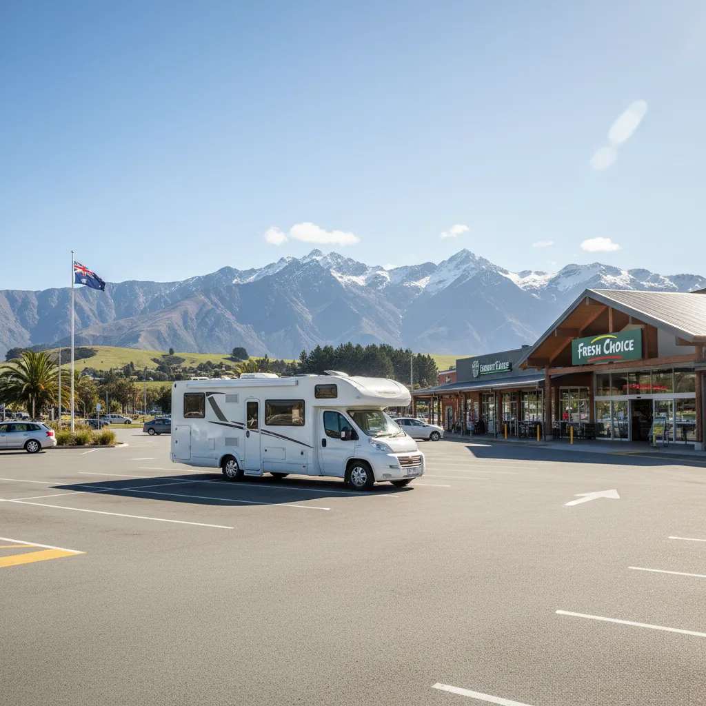 Campervan parking at Kawerau supermarket