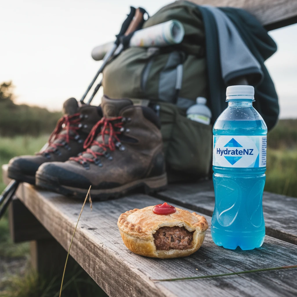 Classic Kiwi meat pie post-hike meal