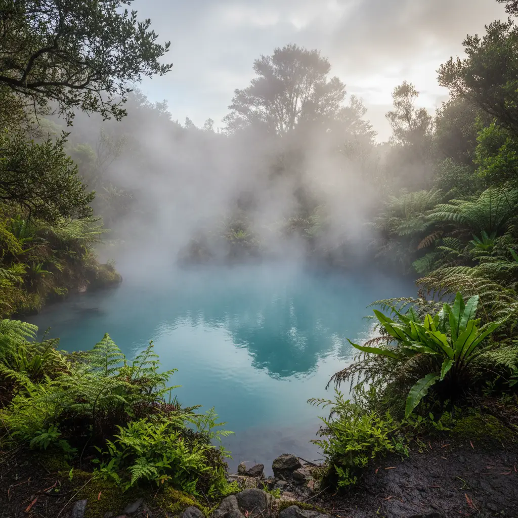 Geothermal hot pools for post-hike recovery in Kawerau
