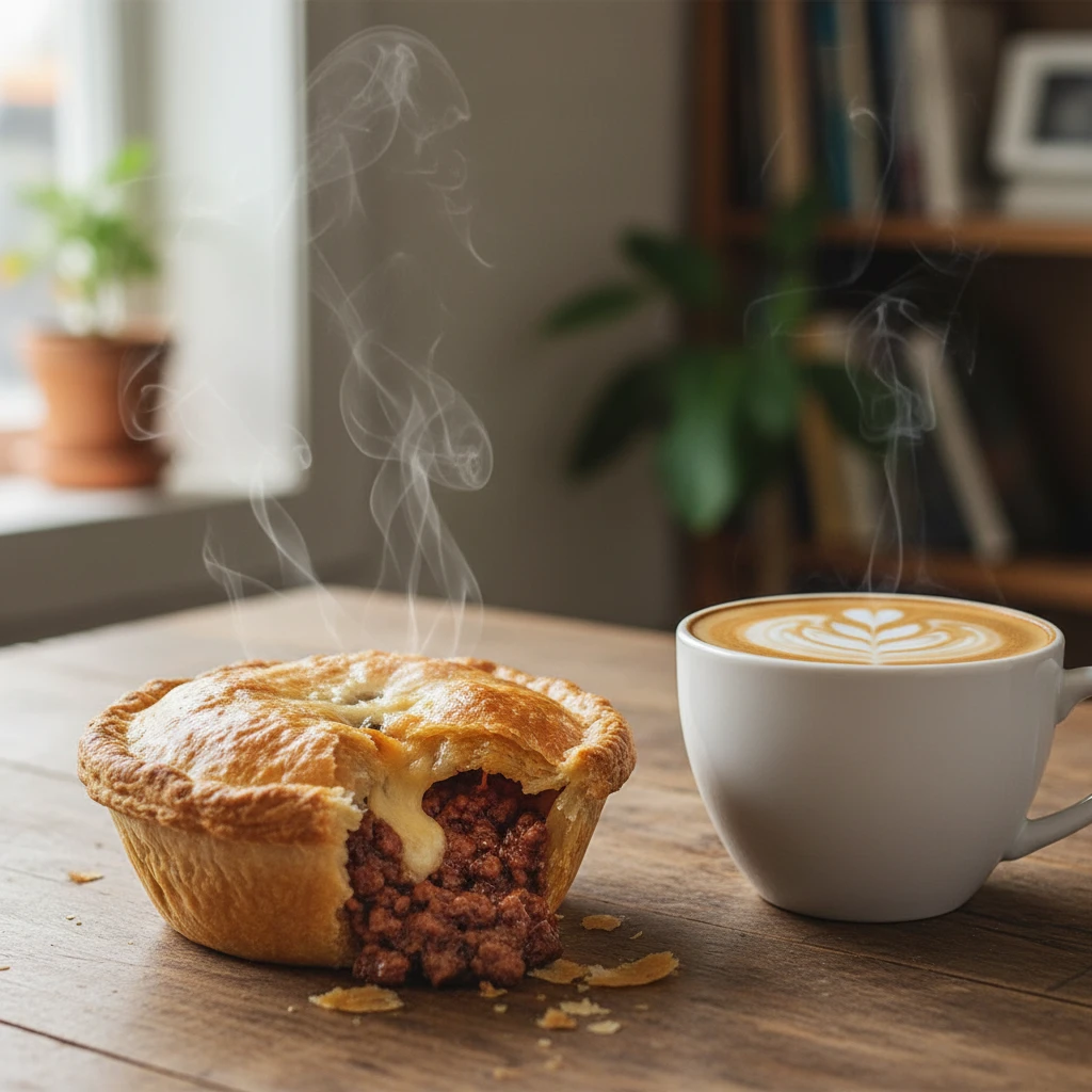 Classic New Zealand mince and cheese pie cheap eats kawerau