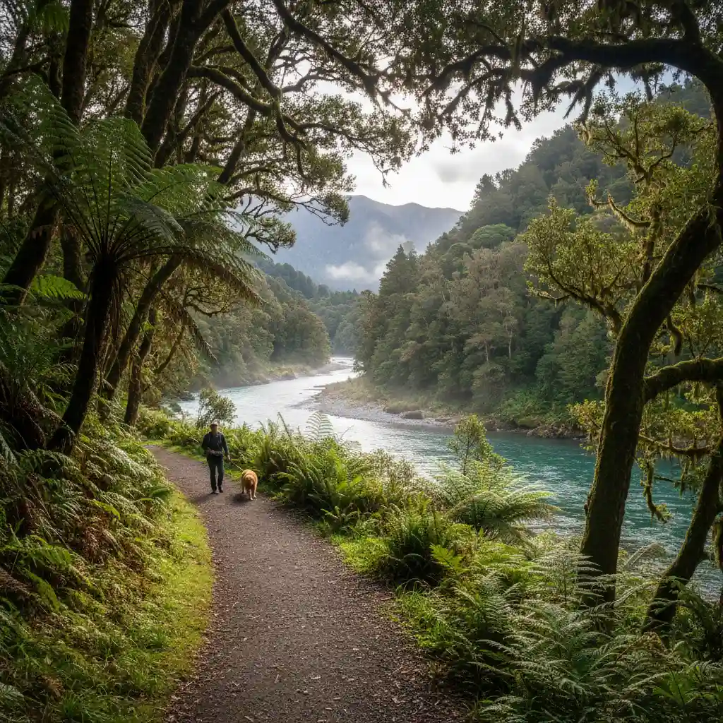 Tarawera River walking track for dogs