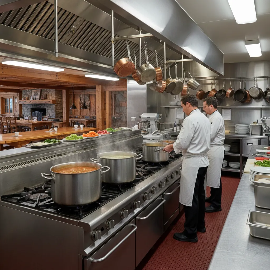 Commercial kitchen facilities for self-catering groups