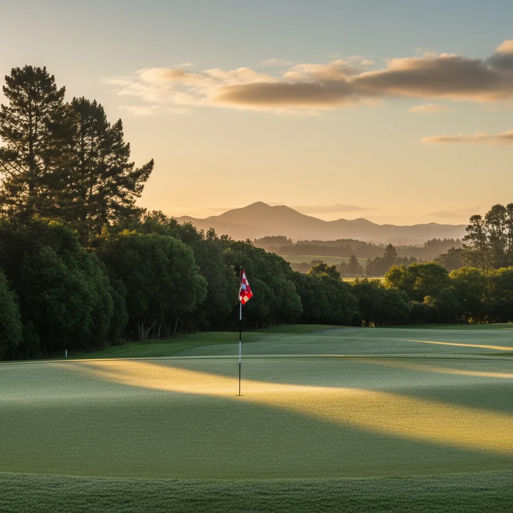 Manicured putting green at Kawerau Golf Club