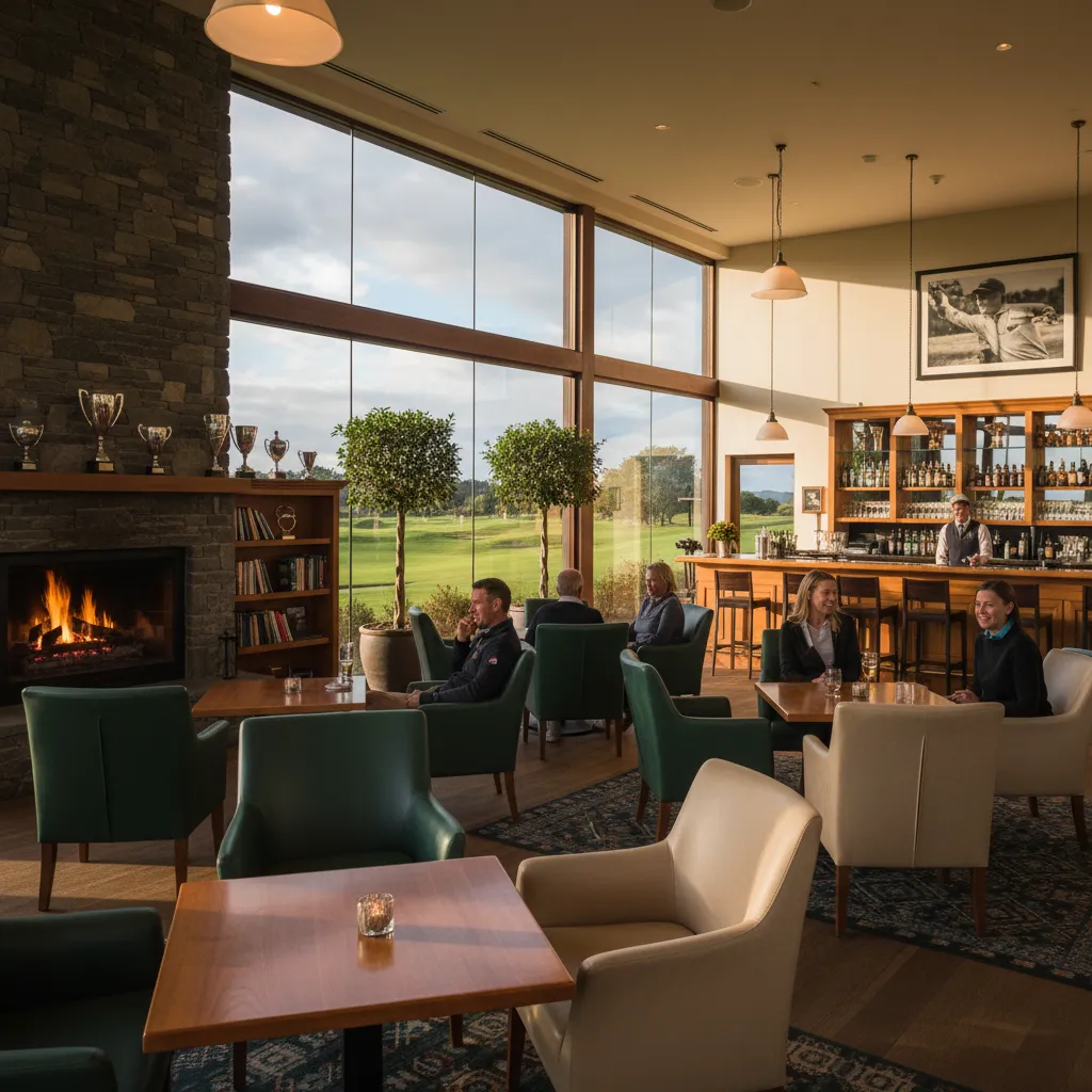 Interior of the Kawerau Golf Clubhouse overlooking the course