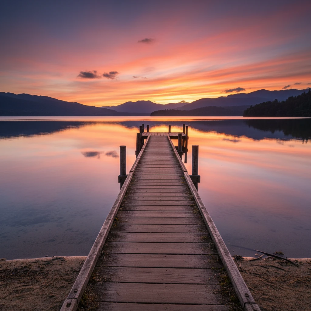 Sunset views over Lake Rotoma