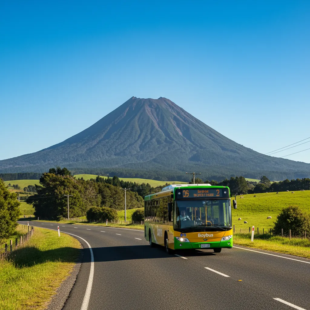 Baybus regional bus traveling near Kawerau