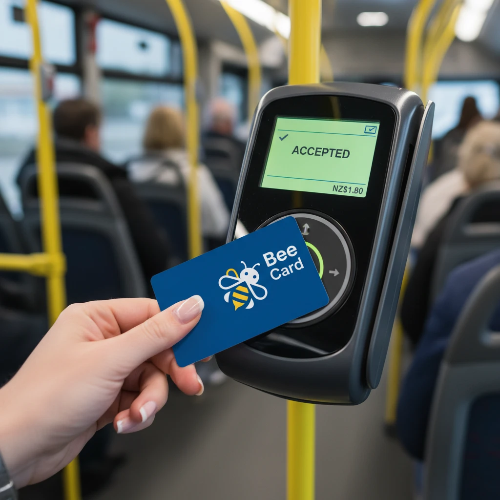 Bee Card tag on system for Baybus