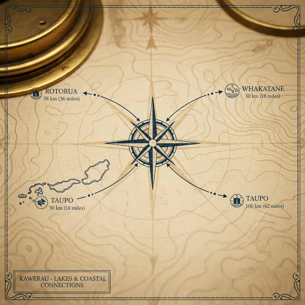 Map of Kawerau as central EV hub in Bay of Plenty