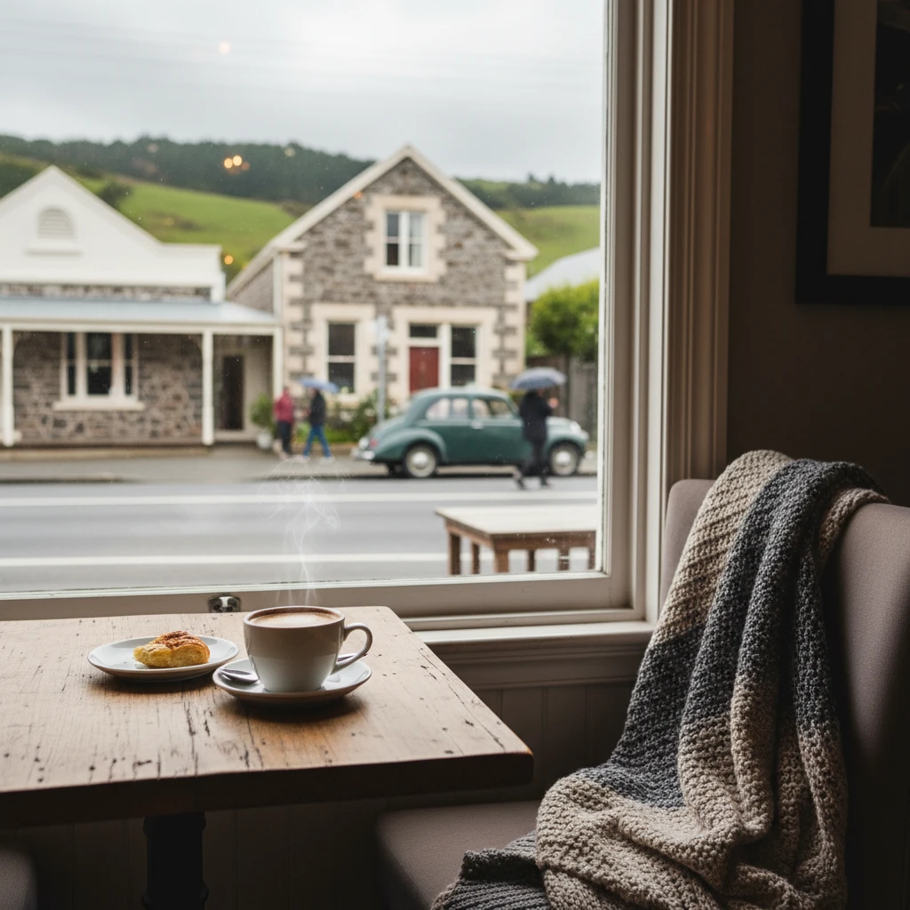 Coffee and relaxation while waiting for laundry in Kawerau