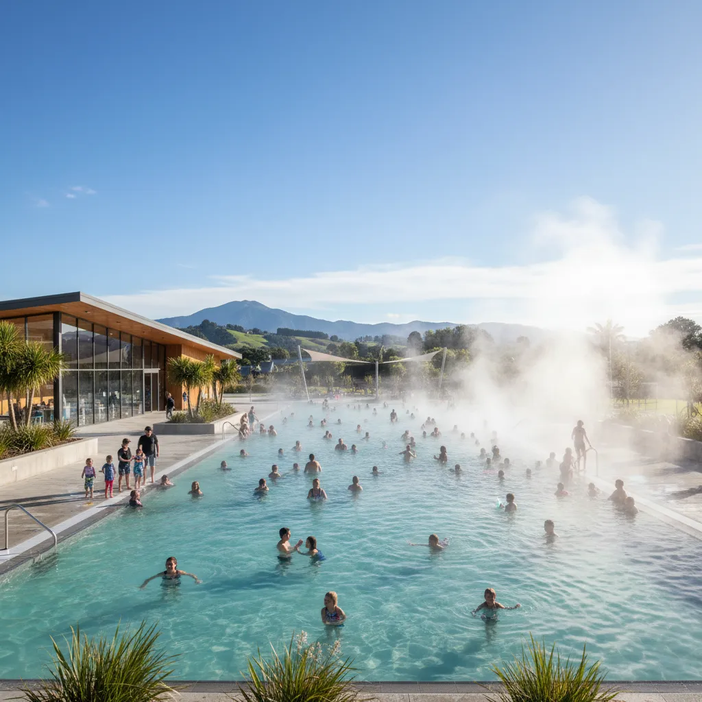 Geothermally heated public pools in Kawerau