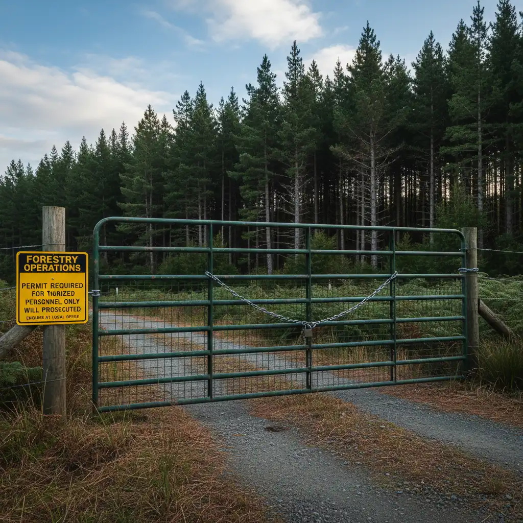 Tarawera Falls forestry gate access point