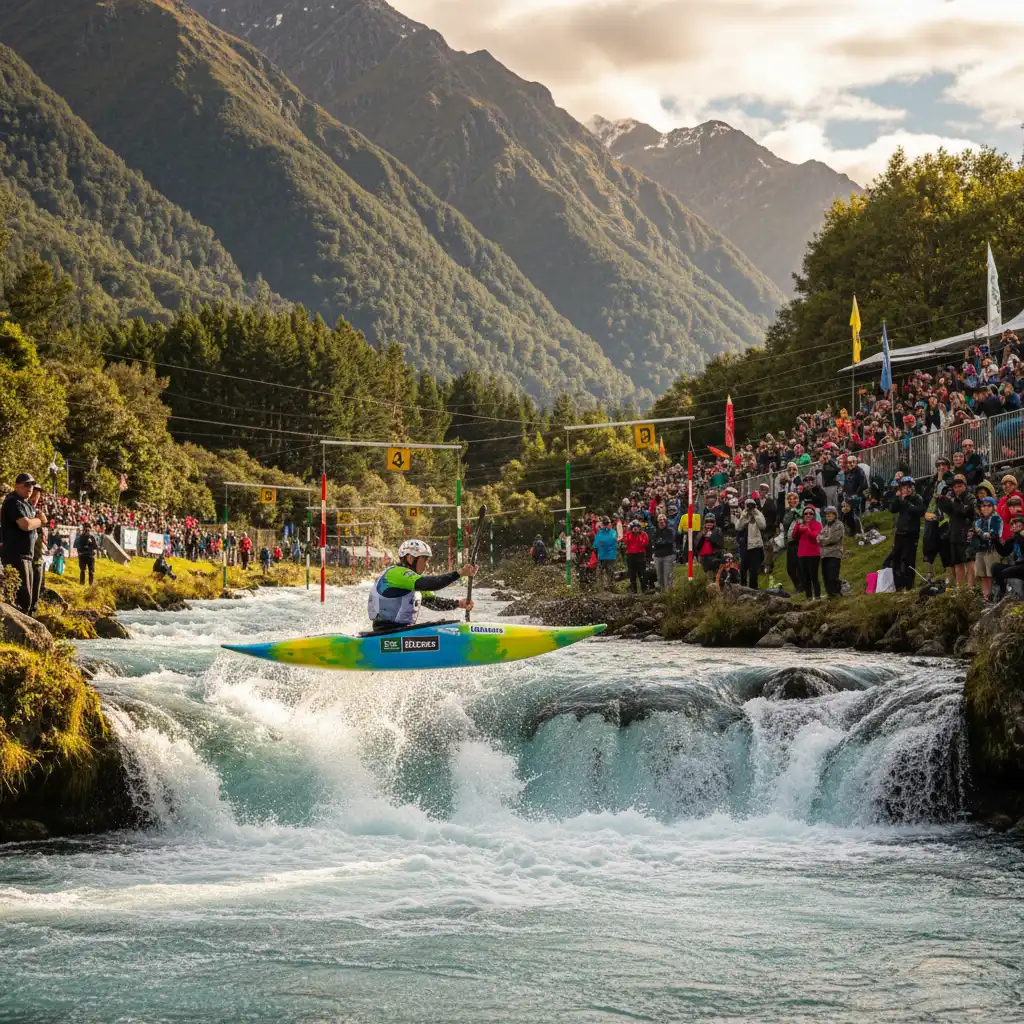 Canoe slalom competition event in New Zealand