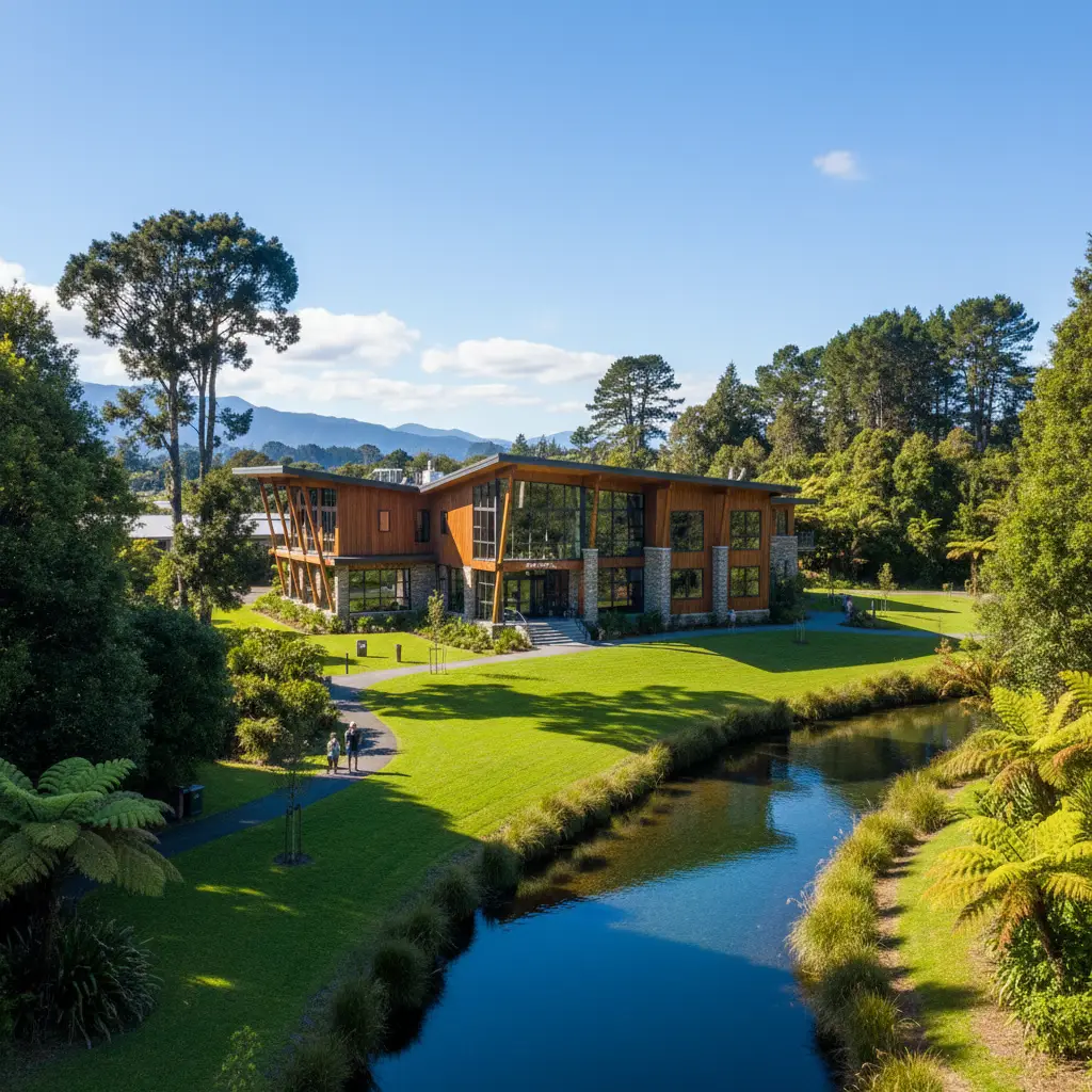 Exterior view of Firmin Lodge Kawerau group accommodation