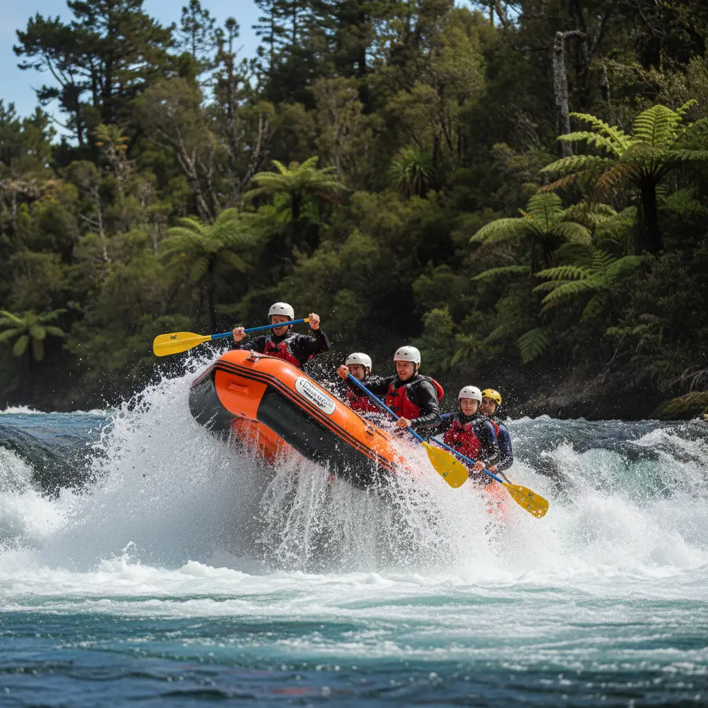 Whitewater rafting on the Tarawera River near Firmin Lodge