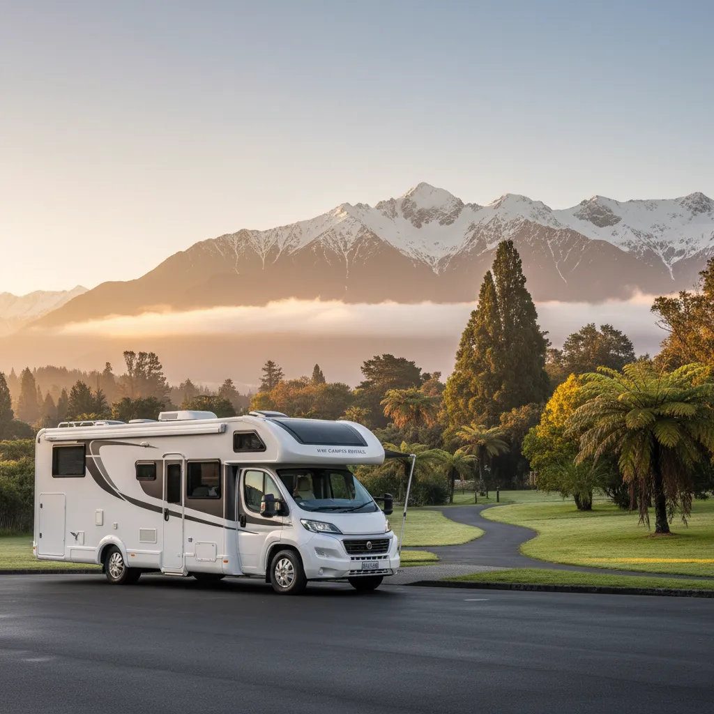 Motorhome freedom camping at a reserve in Kawerau