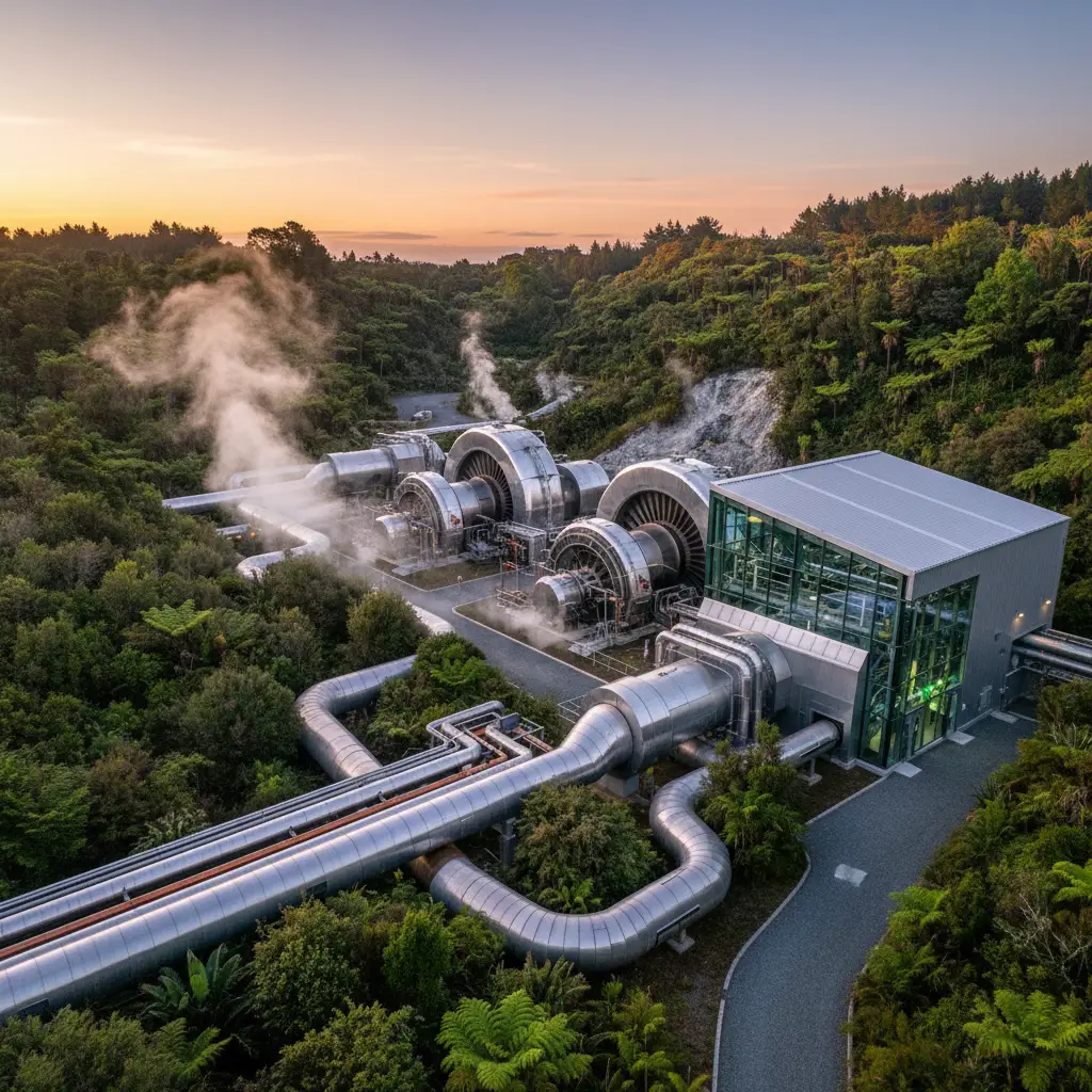 Modern geothermal energy infrastructure in Kawerau