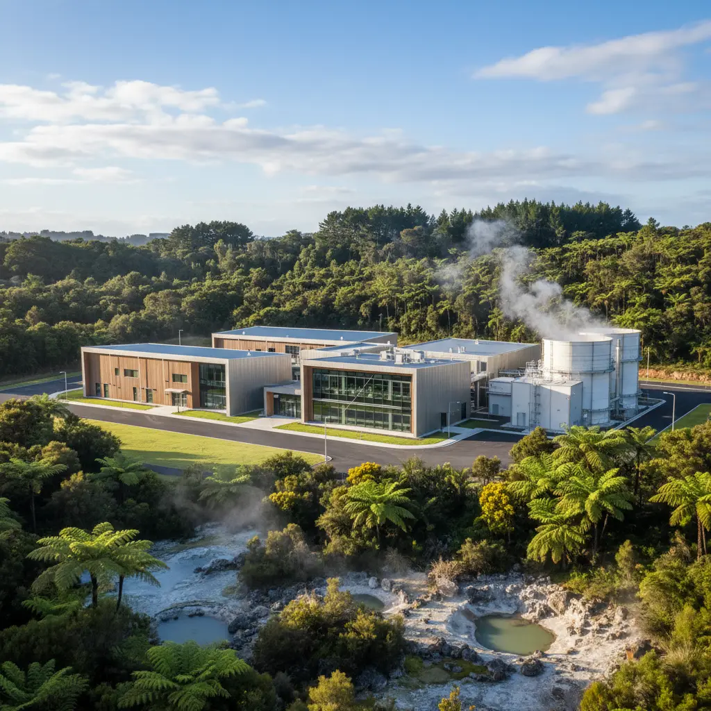 Modern binary cycle geothermal plant