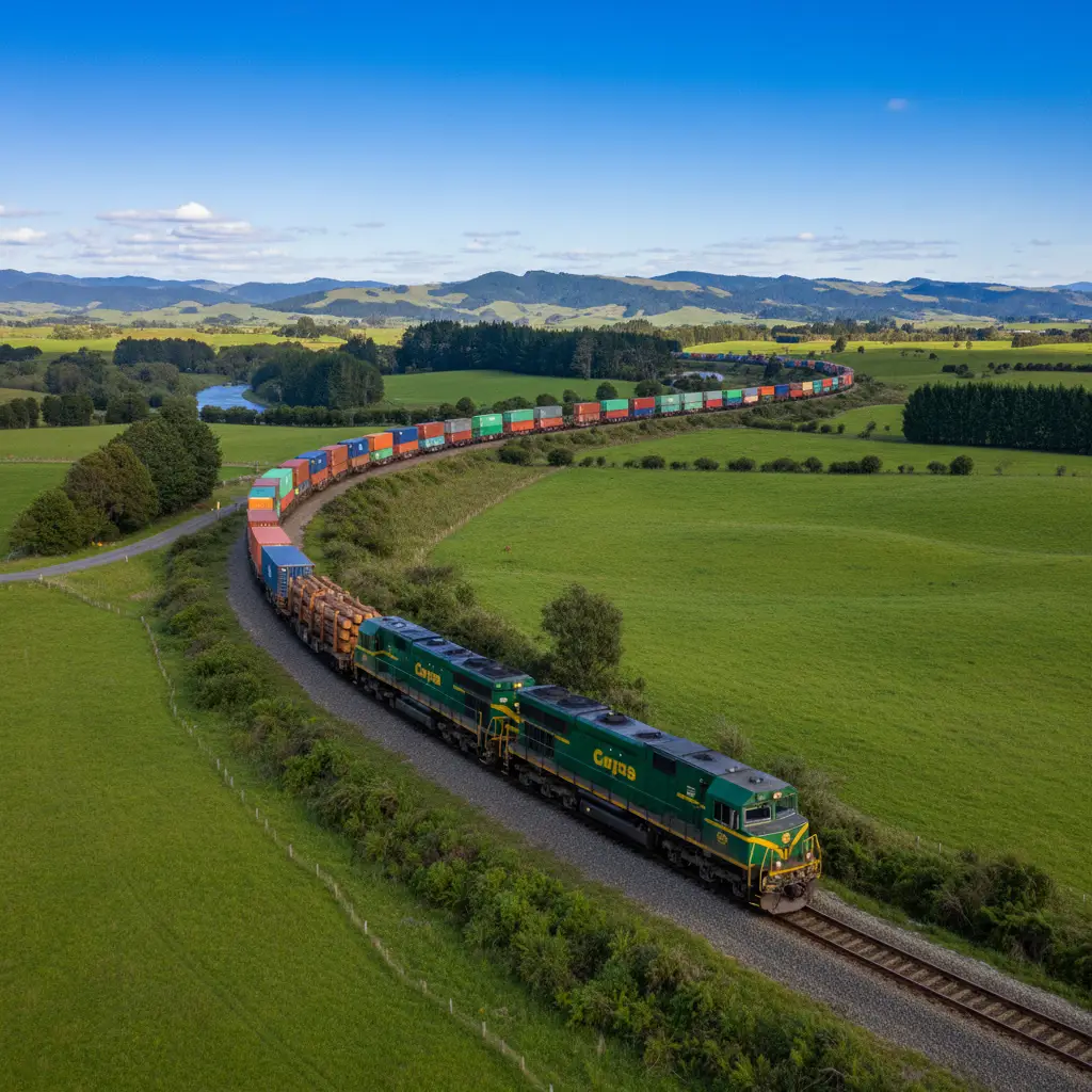 Modern logistics and freight train on the East Coast Main Trunk
