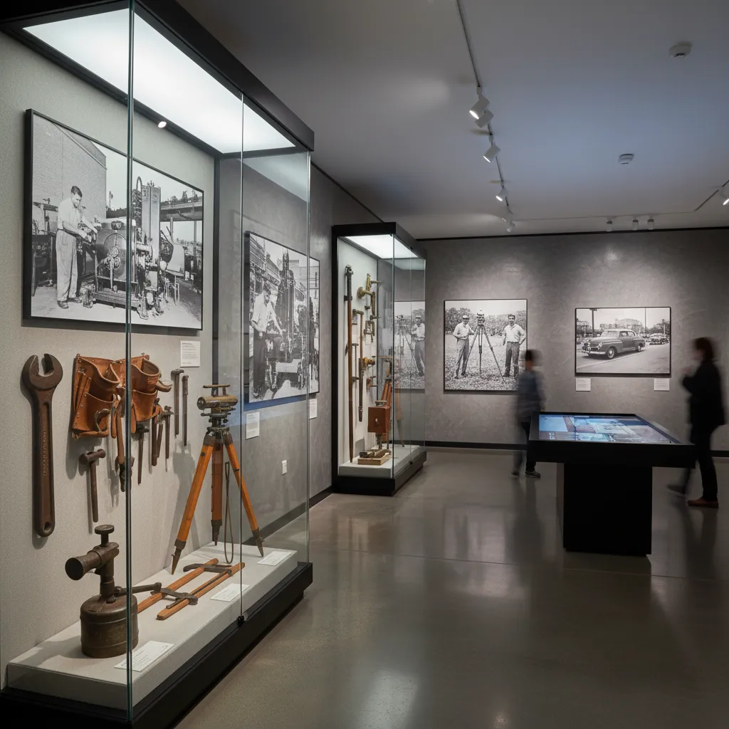 Interior exhibits at the Sir James Fletcher Kawerau Museum showing industrial history