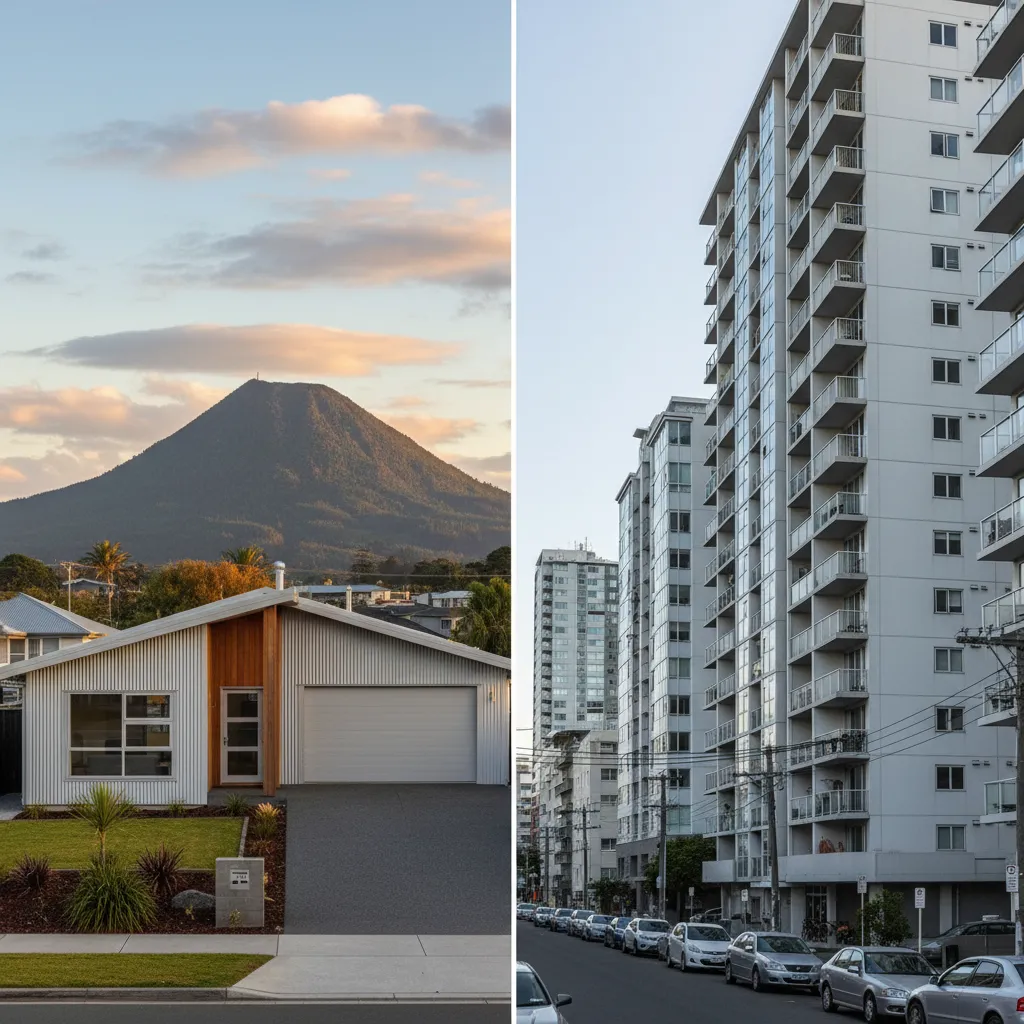 Housing comparison between Kawerau residential streets and Auckland city density