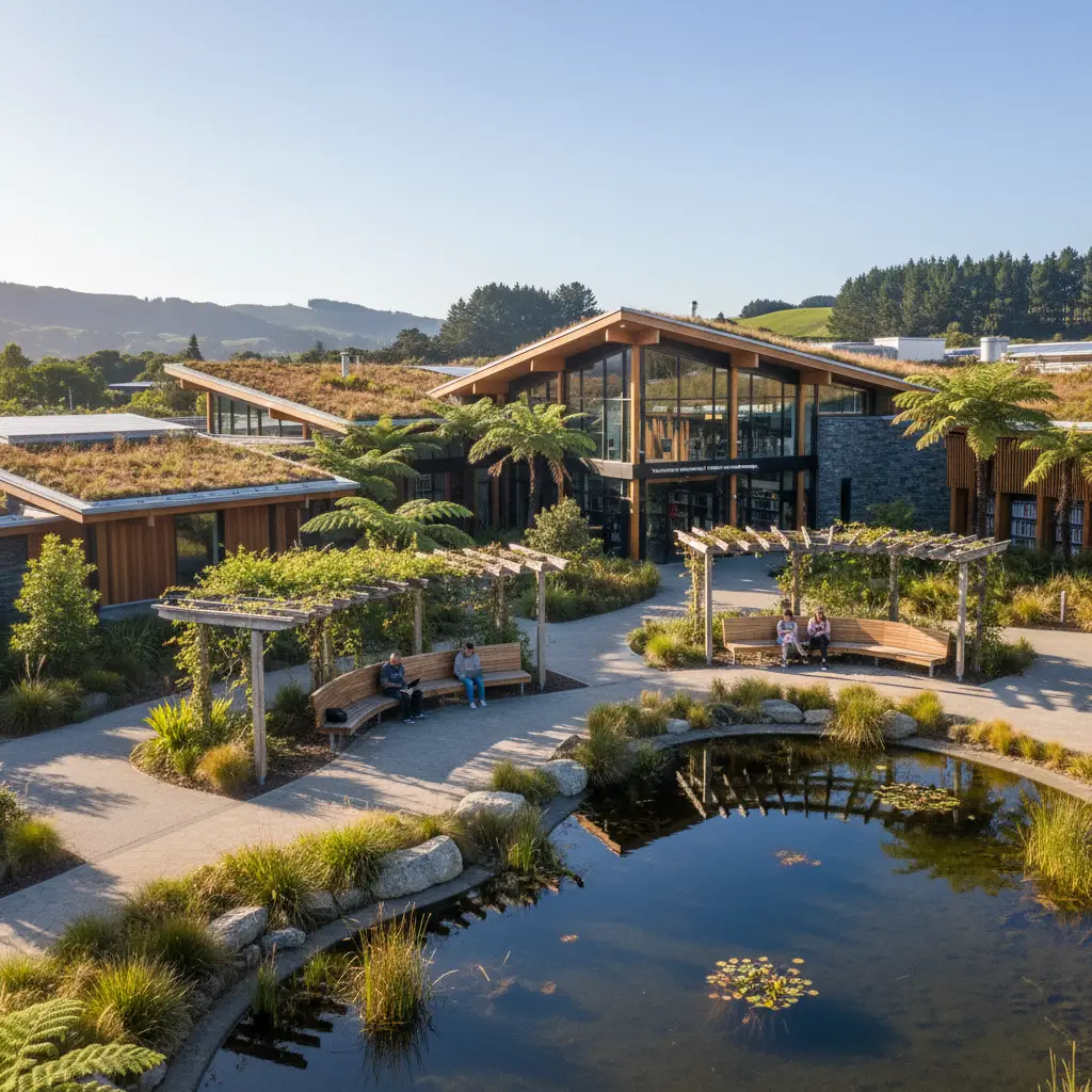 Kawerau District Library exterior showing public accessible spaces