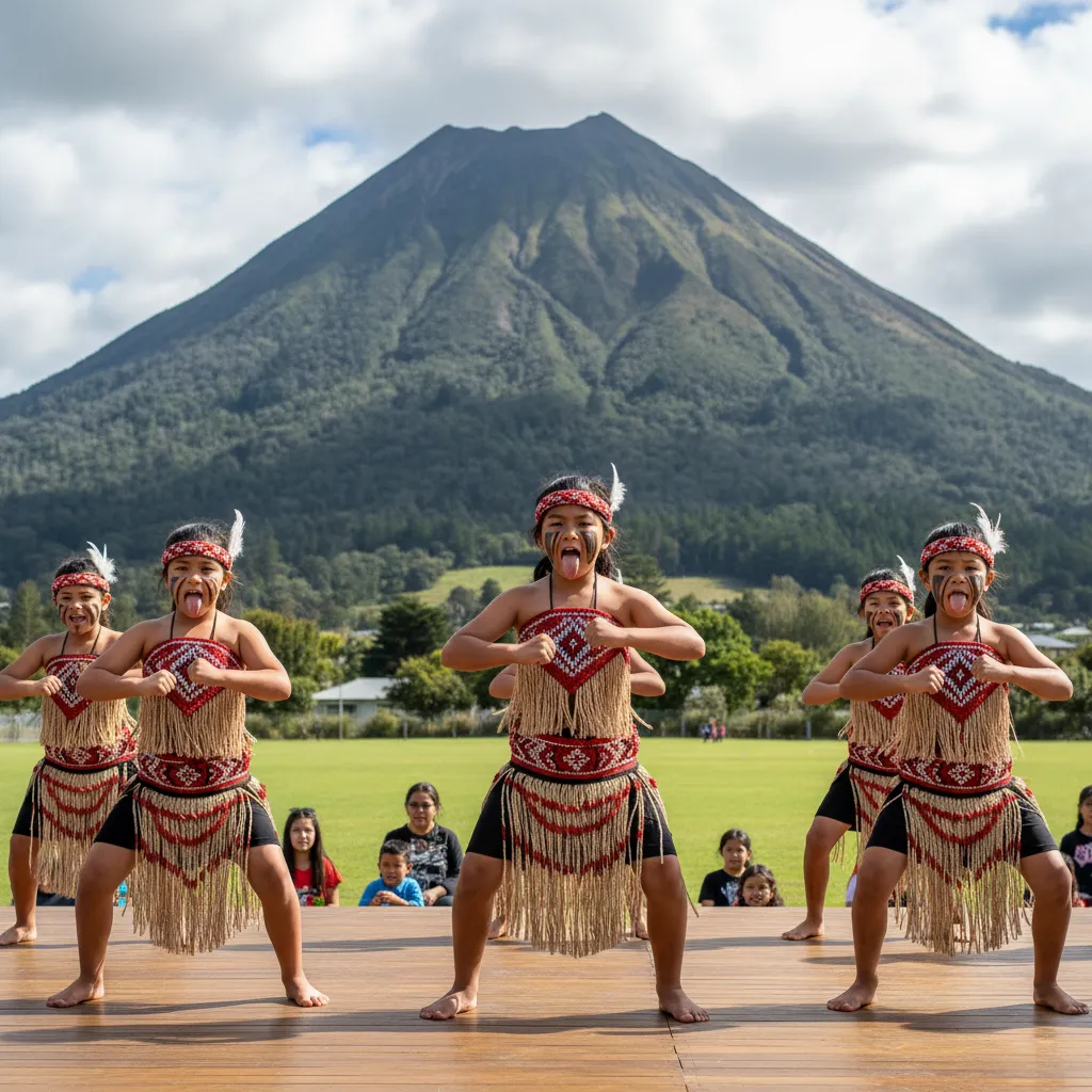 Students performing Kapa Haka in Kawerau