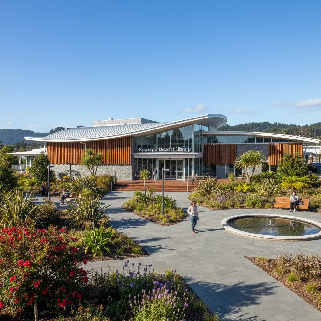 Modern infrastructure in Kawerau town center